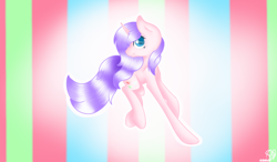 Size: 1280x750 | Tagged: safe, artist:prettyshinegp, derpibooru import, oc, oc only, pony, unicorn, abstract background, eyelashes, female, horn, looking back, mare, signature, solo, unicorn oc