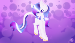 Size: 1280x750 | Tagged: safe, artist:prettyshinegp, derpibooru import, oc, oc only, earth pony, pony, abstract background, earth pony oc, female, leonine tail, mare, signature, solo, tail