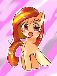 Size: 768x1024 | Tagged: safe, artist:pnpn_721, derpibooru import, oc, oc only, oc:poniko, earth pony, pony, abstract background, female, mare, open mouth, solo