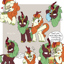 Size: 3000x3000 | Tagged: safe, artist:icey, derpibooru import, autumn blaze, cinder glow, summer flare, kirin, alcohol, awwtumn blaze, bandage, beer, crying, cute, female, kirinbetes, meme, nail file, pain, sweating towel guy, tears of pain, tongue, tongue out, towel