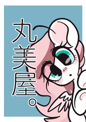 Size: 635x903 | Tagged: safe, artist:oc_ponys, derpibooru import, oc, oc only, oc:double circle, pegasus, pony, eye clipping through hair, female, japanese, mare, simple background, solo, white background, wings