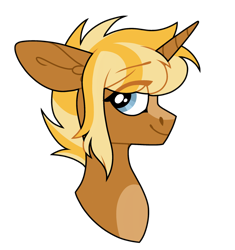 Size: 1600x1704 | Tagged: safe, artist:moonert, derpibooru import, oc, oc only, pony, unicorn, bust, eye clipping through hair, female, horn, mare, simple background, smiling, solo, transparent background, unicorn oc