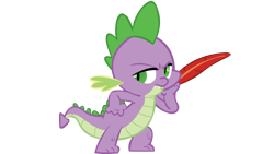Size: 1600x900 | Tagged: safe, artist:totalcrazyness101, derpibooru import, spike, dragon, feather, male, simple background, solo, transparent background, vector