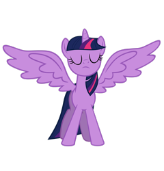 Size: 2402x2497 | Tagged: safe, artist:youki506, derpibooru import, twilight sparkle, twilight sparkle (alicorn), alicorn, pony, magical mystery cure, season 3, eyes closed, female, high res, mare, simple background, solo, transparent background, vector