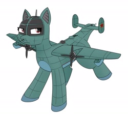 Size: 2048x1899 | Tagged: safe, artist:pencil bolt, derpibooru import, oc, oc only, original species, plane pony, pony, beriev be-6, female, plane, ponified, propeller, simple background, solo, unamused, unnamed oc, white background