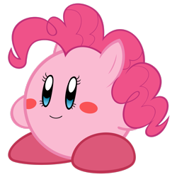 Size: 2449x2449 | Tagged: safe, artist:otfor2, derpibooru import, pinkie pie, high res, kirby (series), kirby pie, kirbyfied, puffball, simple background, solo, species swap, transparent background, vector