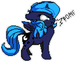 Size: 1230x1020 | Tagged: safe, artist:epicvon, artist:nookprint, derpibooru import, princess luna, alicorn, pony, chest fluff, cute, female, filly, fluffy, foal, lunabetes, manepxls, onomatopoeia, pixel art, pomf, puffy cheeks, pxls.space, scrunchy face, simple background, transparent background, woona, younger