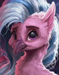 Size: 3243x4096 | Tagged: safe, artist:ryanmandraws, derpibooru import, silverstream, hippogriff, equestria at war mod, bust, chest fluff, detailed, female, fluffy, high res, looking at you, portrait, smiling, solo