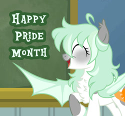 Size: 1280x1189 | Tagged: safe, artist:moonert, derpibooru import, oc, bat pony, pony, female, mare, pride, pride month, solo