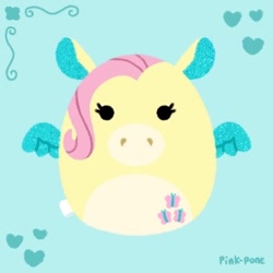Size: 500x500 | Tagged: safe, artist:pink-pone, derpibooru import, fluttershy, pegasus, pony, squishmallow