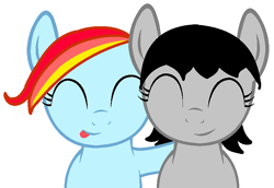 Size: 827x570 | Tagged: safe, derpibooru import, oc, oc only, earth pony, pony, base used, eyes closed, female, mare, simple background, smiling, tongue, tongue out, white background