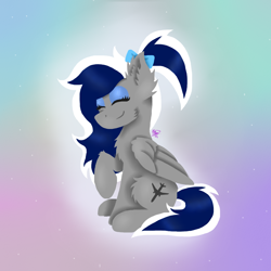 Size: 1000x1000 | Tagged: safe, artist:kapai882, artist:kathe, derpibooru import, oc, oc only, oc:sofia reds, pegasus, chest fluff, ear fluff, ears, eyeshadow, female, hair bun, happy, makeup, mare, plane, ponytail, solo