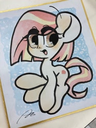 Size: 1536x2048 | Tagged: safe, artist:oc_ponys, derpibooru import, oc, oc only, oc:poniko, earth pony, pony, female, irl, mare, photo, solo, traditional art