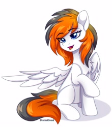 Size: 2200x2500 | Tagged: safe, artist:stormcloud, derpibooru import, oc, pegasus, pony, simple background, spread wings, wings