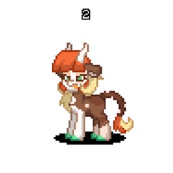 Size: 560x560 | Tagged: safe, artist:gothalite, derpibooru import, oc, oc only, hybrid, pony, angry, interspecies offspring, offspring, parent:discord, parent:fluttershy, parents:discoshy, pixel art, pony town, simple background, solo, white background