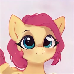 Size: 1024x1024 | Tagged: safe, artist:thisponydoesnotexist, derpibooru import, pony, female, looking at you, mare, neural network, not fluttershy, smiling, smiling at you