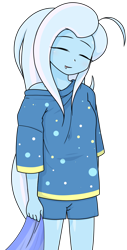 Size: 652x1280 | Tagged: safe, artist:batipin, derpibooru import, trixie, equestria girls, clothes, drool, eyes closed, female, pajamas, simple background, sleepwalking, solo, tired, transparent background