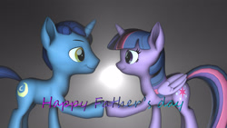 Size: 3840x2160 | Tagged: safe, artist:fazbearsparkle, derpibooru import, night light, twilight sparkle, father and child, father and daughter, father's day, female, male, parent and child
