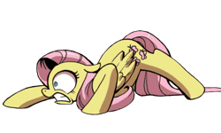 Size: 500x300 | Tagged: safe, artist:fuckomcfuck, derpibooru import, edit, idw, fluttershy, pegasus, pony, spoiler:comic, background removed, faic, female, gritted teeth, mare, simple background, solo, teeth, transparent background