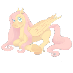 Size: 3000x3000 | Tagged: safe, artist:universal-heart, derpibooru import, fluttershy, pegasus, pony, blushing, colored pupils, cute, female, lying down, mare, missing cutie mark, prone, shyabetes, simple background, solo, transparent background