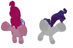 Size: 1280x855 | Tagged: safe, artist:benpictures1, pinkie pie, rarity, earth pony, pony, unicorn, my little pony: the movie, balloonbutt, butt, cute, diapinkes, duo, female, frog (hoof), helmet, inkscape, mare, plot, raribetes, rearity, simple background, transparent background, underhoof, vector