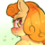 Size: 1159x1159 | Tagged: safe, artist:cold-blooded-twilight, derpibooru import, part of a set, carrot top, golden harvest, earth pony, pony, blushing, bust, crying, eyebrows, eyebrows visible through hair, female, gradient background, looking back, mare, simple background, solo, transparent background