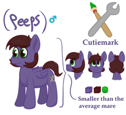 Size: 2270x2068 | Tagged: safe, artist:xppp1n, oc, oc only, oc:peeps, pegasus, cutie mark, male, reference sheet, solo, stallion, thousand yard stare