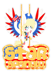 Size: 1200x1700 | Tagged: safe, derpibooru import, oc, oc only, oc:star spangle, pegasus, pony, :p, badge, blonde, braid, colored hooves, feathered fetlocks, female, flag, gold hooves, hat, hooves, mare, name tag, nation ponies, ponified, simple background, solo, spread wings, starry eyes, swing, tongue, tongue out, transparent background, united states, wingding eyes, wings