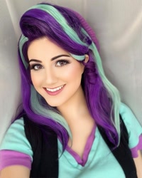 Size: 864x1080 | Tagged: safe, artist:sarahndipity cosplay, derpibooru import, edit, starlight glimmer, human, equestria girls, mirror magic, spoiler:eqg specials, artificial intelligence, clothes, cosplay, costume, faceapp, irl, irl human, photo