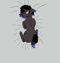 Size: 1600x1668 | Tagged: safe, artist:vuvu_art, derpibooru import, oc, oc only, pony, unicorn, angry, body pillow, body pillow design, looking at you, looking back, looking back at you, pillow, solo, underhoof