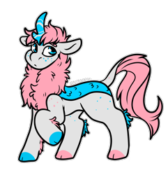 Size: 1442x1497 | Tagged: safe, artist:sexygoatgod, derpibooru import, oc, oc only, kirin, adoptable, fluffy, pride, simple background, solo, transparent background