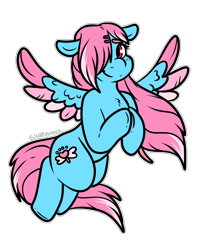 Size: 1236x1511 | Tagged: safe, artist:sexygoatgod, derpibooru import, oc, oc only, pegasus, pony, adoptable, flying, hair over one eye, hairclip, simple background, solo, transparent background