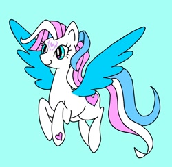 Size: 1200x1170 | Tagged: safe, artist:stacy_165cut, derpibooru import, star catcher, pegasus, pony, g3, blue background, female, mare, simple background, solo, wings