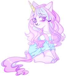 Size: 1024x1174 | Tagged: safe, artist:toffeelavender, derpibooru import, oc, oc only, pony, unicorn, clothes, horn, nose piercing, nose ring, piercing, simple background, solo, transparent background, unicorn oc