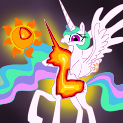 Size: 1925x1925 | Tagged: safe, artist:ja0822ck, derpibooru import, princess celestia, alicorn, abstract background, cross section, female, praise the sun, solo, sun