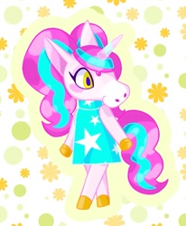 Size: 701x850 | Tagged: safe, artist:stacy_165cut, derpibooru import, oc, oc only, anthro, unicorn, animal crossing, anthro oc, clothes, female, mare, solo