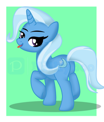 Size: 4408x5180 | Tagged: safe, artist:milkyboo898, derpibooru import, trixie, pony, unicorn, absurd resolution, butt, female, mare, obtrusive watermark, plot, solo, the great and powerful ass, tongue, tongue out, watermark
