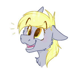 Size: 800x800 | Tagged: safe, artist:molars, derpibooru import, derpy hooves, ditzy doo, pegasus, pony, blushing, doodle, grey fur, pixelated, shiny eyes, simple background, smiling, solo, transparent background