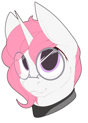Size: 2000x2800 | Tagged: safe, artist:chapaevv, derpibooru import, oc, unicorn, bust, glasses, looking at you, male, patreon, patreon reward, portrait, simple background, solo