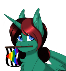 Size: 1266x1367 | Tagged: safe, artist:melodytheartpony, derpibooru import, oc, alicorn, cute, eyelashes, female, feral, happy, horn, looking at you, pride, pride flag, pride month, signature, simple background, smiling, straight ally flag, white background, wings