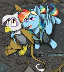 Size: 1051x1195 | Tagged: safe, artist:sinrar, derpibooru import, gilda, griffon, pegasus, pony