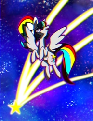 Size: 655x850 | Tagged: safe, artist:stacy_165cut, derpibooru import, oc, oc only, pegasus, pony, bow, female, hair bow, mare, solo, spread wings, stars, wings