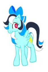 Size: 572x850 | Tagged: safe, artist:stacy_165cut, derpibooru import, oc, oc only, pegasus, pony, g1, bow, female, hair bow, mare, simple background, solo, white background, wings