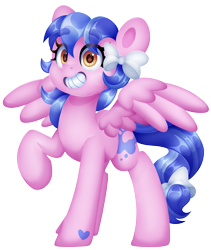 Size: 3369x4000 | Tagged: safe, artist:partylikeanartist, derpibooru import, oc, oc:patch, pegasus, pony, bow, calarts, eye clipping through hair, eyebrows, eyebrows visible through hair, hair bow, lineless, simple background, solo, transparent background