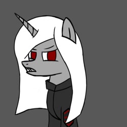 Size: 1000x1000 | Tagged: safe, artist:symphonydawn3, derpibooru import, oc, oc only, oc:thunder shadow, alicorn, comic:mystical forces, alicorn oc, angry, horn, simple background, wings