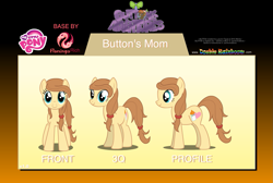 Size: 1401x944 | Tagged: safe, artist:flamingo1986, derpibooru import, button mash, oc, oc:cream heart, earth pony, pony, baby bottle, beanie, bottle, colt, doublerainboom.com, female, foal, front view, hat, heart, male, mare, my little pony logo, profile view, side view, text, turnaround