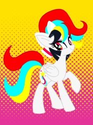 Size: 597x800 | Tagged: safe, artist:stacy_165cut, derpibooru import, oc, oc only, pegasus, pony, bow, female, folded wings, hair bow, mare, raised hoof, raised leg, solo, wings