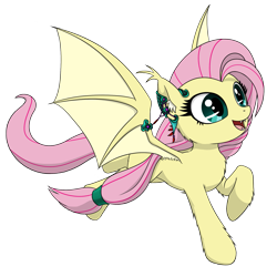 Size: 1979x1982 | Tagged: safe, artist:questionmarkdragon, derpibooru import, fluttershy, bat pony, pony, bat ponified, eyelashes, female, flutterbat, mare, race swap, simple background, solo, species swap, story included, transparent background