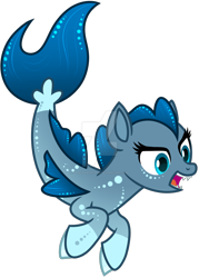 Size: 1280x1791 | Tagged: safe, artist:dancingkinfiend, derpibooru import, oc, oc only, seapony (g4), blue eyes, blue mane, dorsal fin, fins, fish tail, flowing tail, open mouth, simple background, solo, tail, teeth, transparent background