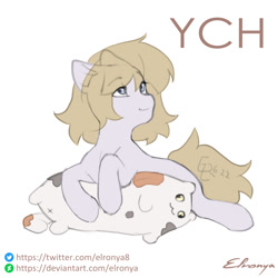 Size: 1000x1000 | Tagged: safe, artist:eltaile, derpibooru import, cat, pony, anus, any race, commission, cute, nudity, simple background, simplistic anus, solo, white background, your character here